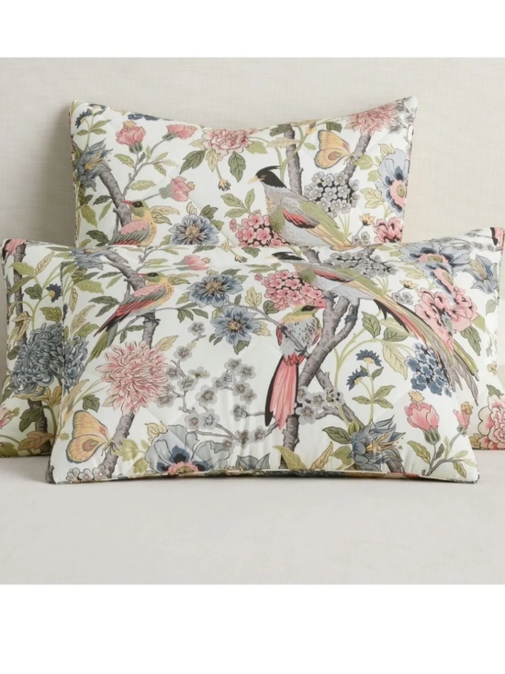 Pottery Barn Bloom Floral Sateen Sham Set (2) Shams in ivory